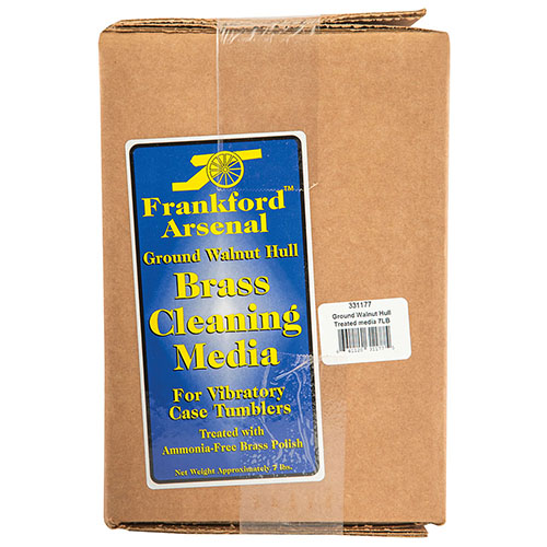 Treated Walnut Hull Media 7 lbs. od Frankford Arsenal skutecznie czyści mosiężne łuski, a dzięki dodanemu polerowi zapewnia doskonałe wykończenie.