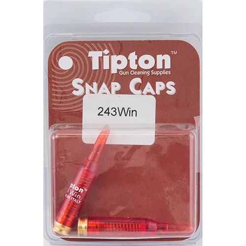 Snap Caps Tipton 243 Win 2 Pack to idealne rozwiązanie do ochrony zamka, regulacji spustu i rozluźniania sprężyn kurka w przechowywanych broni.