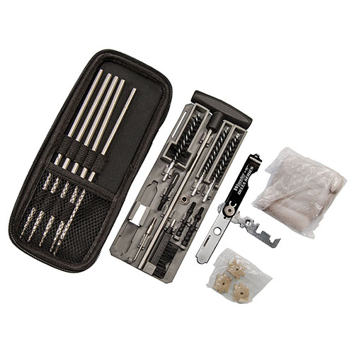 Wheeler Delta Series Compact Rifle Cleaning Kit to idealne rozwiązanie do czyszczenia karabinu .22 i .30, w praktycznym, półsztywnym etui, idealne do podróży.