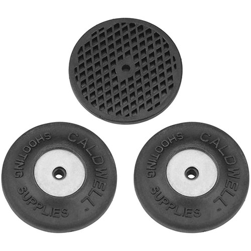 Caldwell BR Feet zapewniają stabilne i bezpieczne wsparcie dla Rock BR, chroniąc stół strzelecki przed zarysowaniami dzięki gumowanej metalowej podkładce.