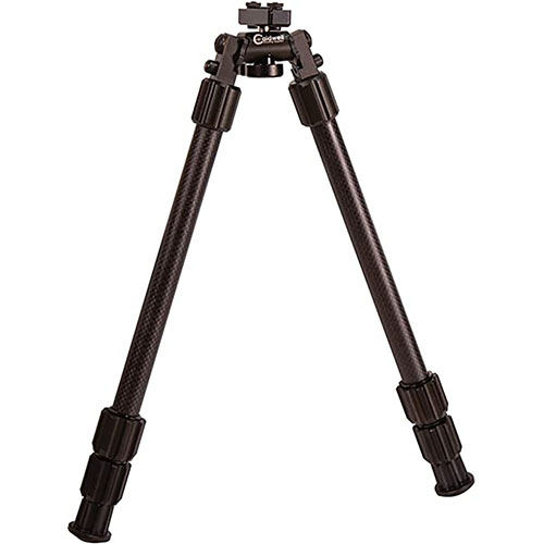 Bipod Caldwell Accumax 13"-30" z włókna węglowego jest lekki (13 oz), wytrzymały, z regulacją długości, blokadą nóg i antypoślizgowymi stopkami.