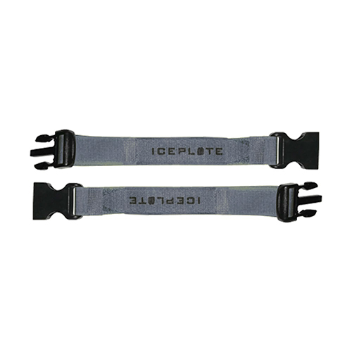 Zestaw dwóch ulepszonych, odpinanych i wielokrotnego użytku pasków velcro do mocowania IcePlate, zapewniający bezpieczeństwo i stabilność w noszeniu.
