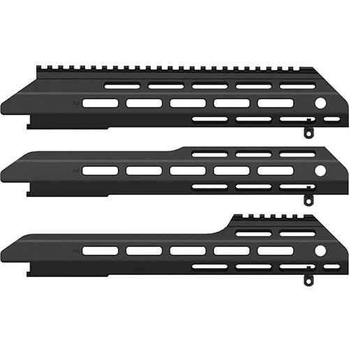 Fore-end MDT ESS o długości 15" z możliwością wyboru krótszej lub dłuższej wersji oraz dodatkowych szyn montażowych dla lepszej funkcjonalności.