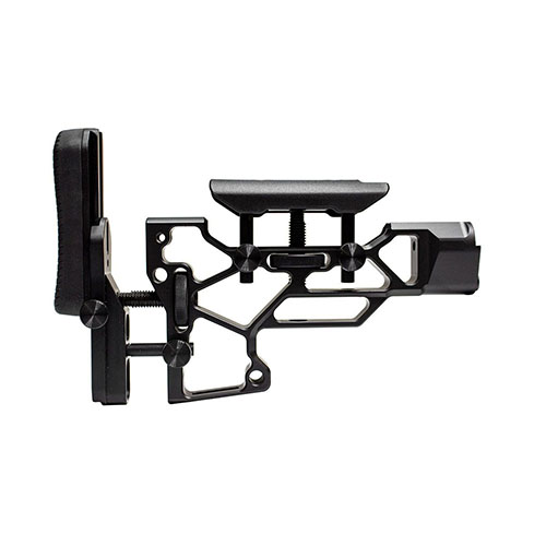 MDT Skeleton Rifle Stock V5 Short zapewnia beznarzędziową regulację, co zwiększa komfort strzelca. Idealnie dopasowuje się do TAC21, LSS-XL i HS3.