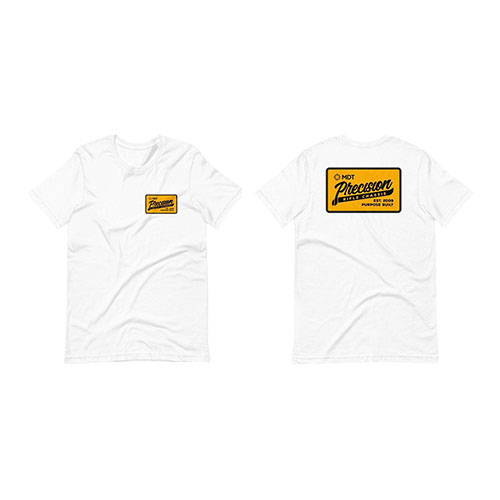 Koszulka MDT Apparel - Precision wykonana z 60/40 bawełny i poliestru, zapewnia komfort i trwałość. Idealna dla pasjonatów strzelectwa i aktywności na świeżym powietrzu.