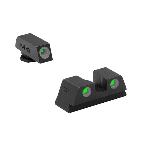 MEPRO Tru-Dot Fixed Sights zapewniają doskonałą widoczność w każdych warunkach, dzięki tritium, są zawsze gotowe, bez konieczności wymiany baterii.