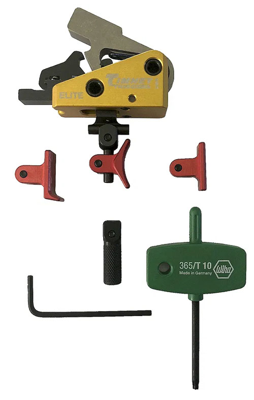 AR CALVIN ELITE 1.5lb to niezawodny spust z regulowanym butem, idealny do AR-15/AR-10, zapewniający precyzyjne strzały i szybki reset spustu.