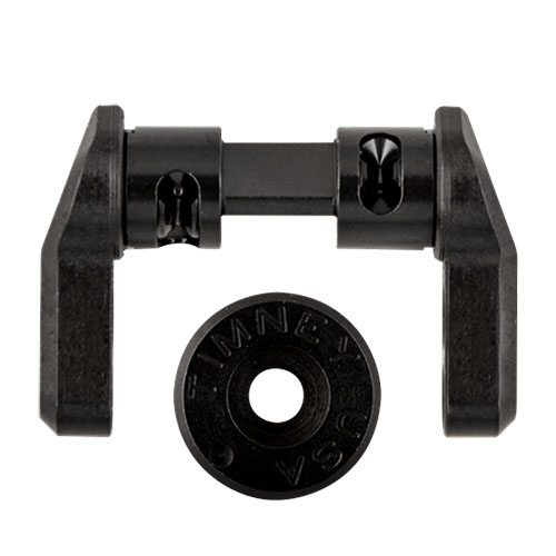 Timney 49ER Safety to ambidextrystyczny selektor bezpieczeństwa z ergonomicznym 49-stopniowym ruchem, zapewniający szybkie i intuicyjne działanie.