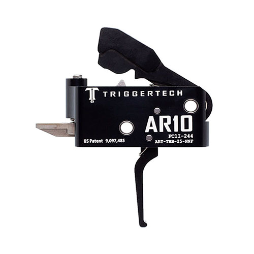 Trigger TRIGGERTECH AR10 zapewnia niezawodność i precyzję dzięki Frictionless Release Technology™, trwałym komponentom ze stali nierdzewnej 440C oraz krótkiej, dwustopniowej akcji.
