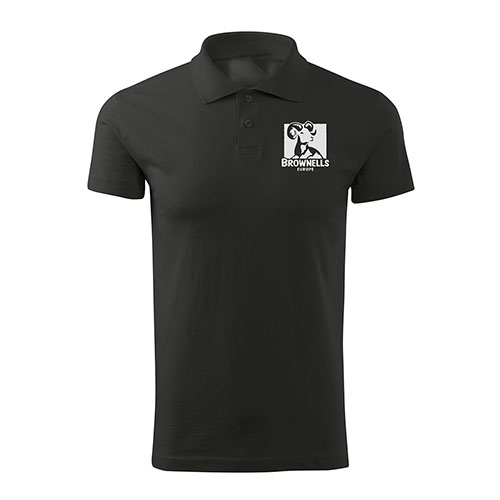 Unisex Poloshirt Brownells Europe zapewnia swobodę ruchów dzięki bocznym rozcięciom, a trwały kołnierzyk i mankiety zachowują swój kształt.