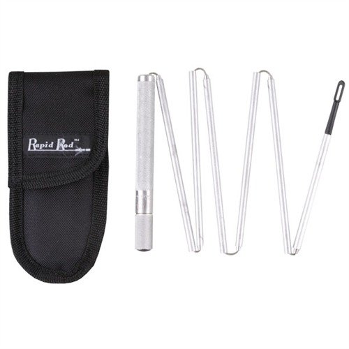 RAPID ROD to składany pręt czyszczący z aluminium, idealny do usuwania zatorów w terenie; kompaktowy, łatwy do przenoszenia, pasuje do luf o kalibrze .22-.54.