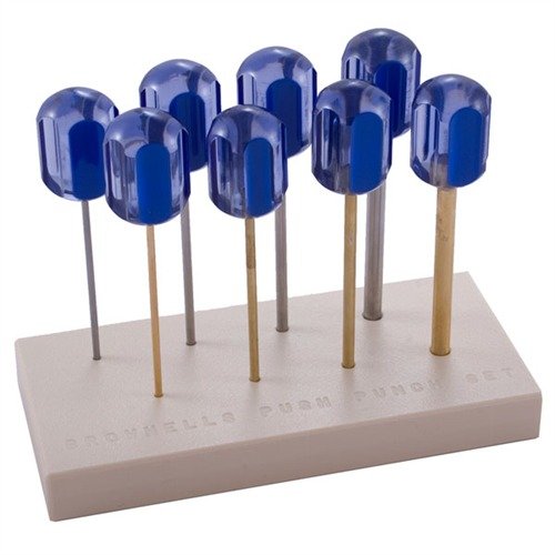 Zestaw ALIGNMENT & PUSH PUNCHES od Brownells zapewnia precyzyjne dopasowanie, ergonomiczną obsługę i wszechstronność w montażu i demontażu części broni.