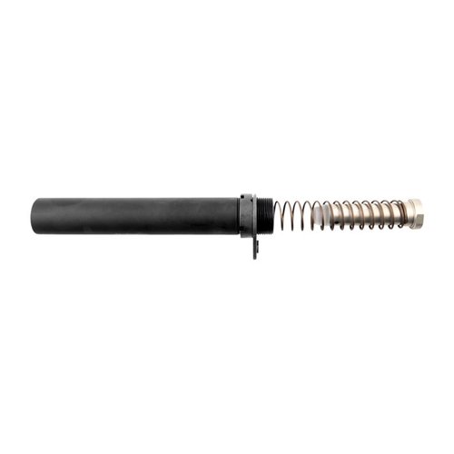 Zestaw AR-15 Pistol Buffer Tube Assembly wykonany z aluminium 6061-T6, zawiera rurę, nakrętkę, płytkę końcową, sprężynę i buffer, idealny do budowy.