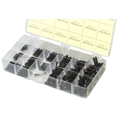 Zestaw śrub FILLISTER HEAD SCREW KIT zawiera 240 popularnych śrub w różnych rozmiarach, idealnych do trudnych zadań, które można łatwo przyciąć i dostosować.