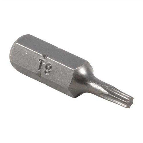 Zestaw TORX® BITÓW T9 od BROWNELLS to 10 precyzyjnych bitów o długości 2,5 cm, idealnych do montażu elementów takich jak pierścienie i podstawy celowników.