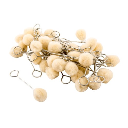 Duże swabki z drucianym uchwytem, idealne do aplikacji zimnych niebieskich oraz wielu innych zastosowań w warsztacie. Średnica 19 mm, długość 9 cm.