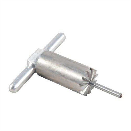 90° MUZZLE FACING CUTTER z hartowanej stali precyzyjnie wyrównuje wyloty broni, naprawia uszkodzenia i pozwala na użycie różnych pilotów dla różnych kalibrów.