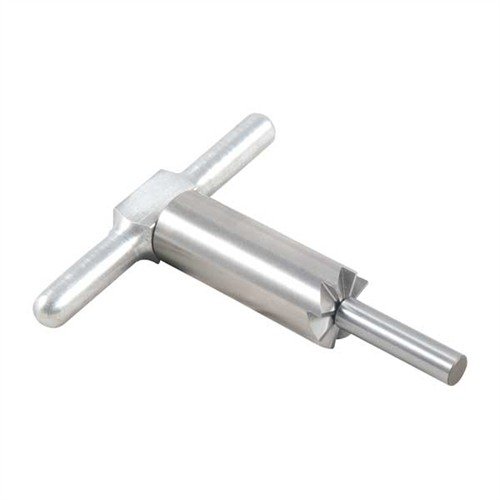 90° MUZZLE FACING CUTTER z hartowanej stali umożliwia precyzyjne prostowanie wylotów broni, naprawę uszkodzeń oraz wymianę pilotów dla różnych kalibrów.