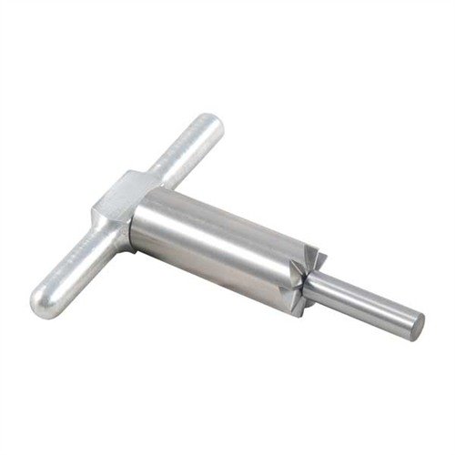 Narzędzie 90° MUZZLE FACING CUTTER z pilotem z hartowanej stali umożliwia precyzyjne prostowanie wylotów broni, naprawę uszkodzeń i wymianę pilotów dla różnych kalibrów.