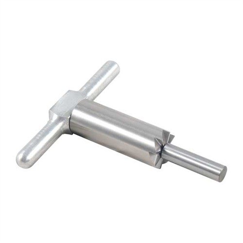 90° MUZZLE FACING CUTTER z hartowanej stali umożliwia precyzyjne prostowanie wylotów broni, naprawę uszkodzeń oraz łatwą wymianę pilotów dla różnych kalibrów.