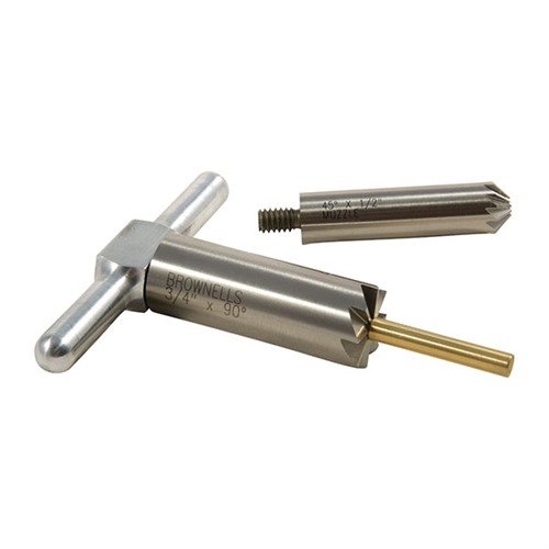 Zestaw BRASS ONE CALIBER umożliwia precyzyjne prostowanie i fazowanie wylotów broni, zapewniając czyste wyjście pocisku oraz szybkie ładowanie w rewolwerach.