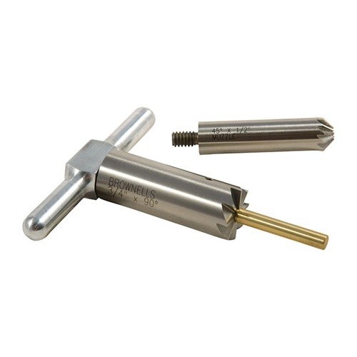 Zestaw BRASS ONE CALIBER umożliwia precyzyjne prostowanie i fazowanie wylotów broni, zapewniając czysty wyjście pocisku oraz szybkie ładowanie w rewolwerach.