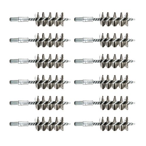 Wysokiej jakości szczotki do czyszczenia lufy ze stali nierdzewnej w opakowaniu 12 sztuk, idealne do usuwania ołowiu i rdzy z lufy, trwałe i efektywne.