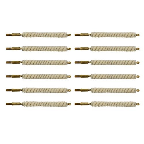 Mopy z wełny virgin skutecznie czyszczą lufy, doskonale trzymając olej i środek czyszczący, a ich miedziane mocowanie nie rysuje bore.