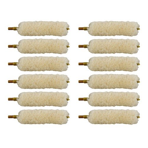 Mopy do czyszczenia z wełny virgin skutecznie pokrywają lufę olejem lub środkiem czyszczącym, nie rysując jej dzięki mosiężnym elementom.