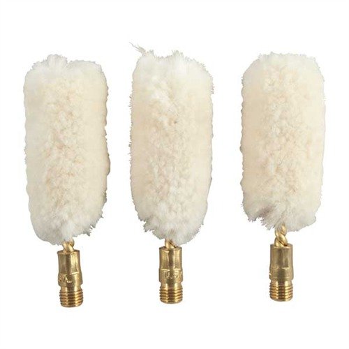 Mopy z wełny virgin doskonale czyszczą lufy, utrzymując dużo środka czyszczącego, a ich naturalna sprężystość dopasowuje się do rowków. Nie rysują lufy.