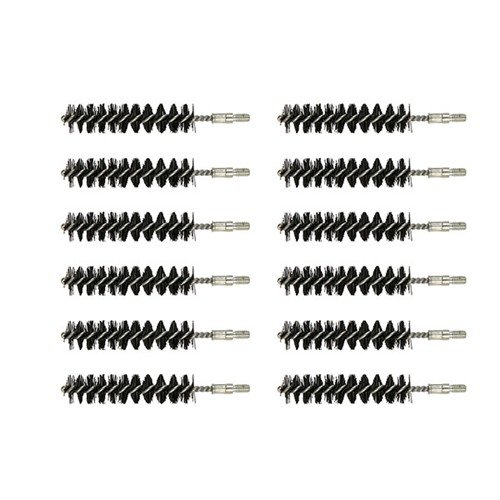 Wysokiej jakości szczotki do lufy nylonowe, odporne na rozpuszczalniki, w pakiecie 12 sztuk, idealne do skutecznego czyszczenia broni bez ryzyka zarysowań.