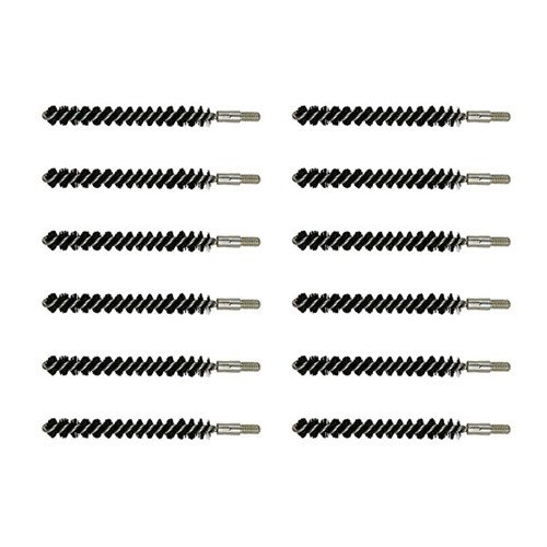 Wysokiej jakości szczotki do lufy z nylonu, odporne na rozpuszczalniki, w opakowaniu 12 sztuk, skutecznie usuwają zanieczyszczenia bez rysowania lufy.