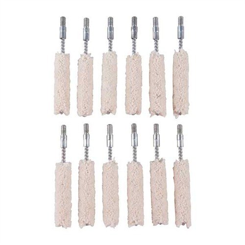 Mopy bawełniane Brownells skutecznie wchłaniają środki czyszczące, a ich naturalne działanie szorujące usuwa osady prochowe, idealne do aplikacji Moly Bore Paste.