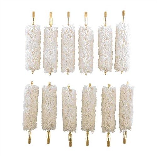 Mopy bawełniane Brownells doskonale wchłaniają środki czyszczące, a ich naturalne działanie szorujące skutecznie usuwa zanieczyszczenia z lufy.