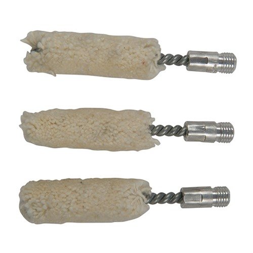 Mopy bawełniane doskonale wchłaniają środki czyszczące, a ich naturalna struktura skutecznie usuwa osady, idealne do aplikacji Brownells Moly Bore Paste.