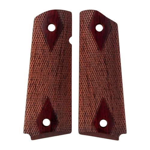 Grips z kokobolo Ed Brown 1911 łączą niezwykłą wytrzymałość, piękno egzotycznego drewna i standardową grubość 1/4″ dla doskonałej kontroli broni.