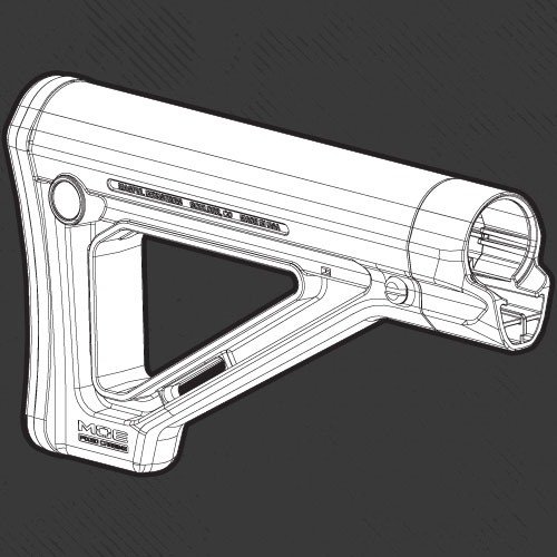 MOE Fixed Carbine Stock to stały, smukły uchwyt do rur bufforowych carbine, z lepszym podparciem policzka i wieloma opcjami mocowania sling.