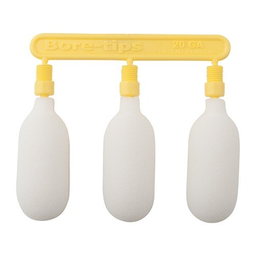 Bore Tips to wygodne, wielokrotnego użytku końcówki do czyszczenia, idealnie dopasowane do lufy, wchłaniające rozpuszczalniki i oleje dla równomiernego czyszczenia.