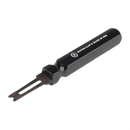 Narzędzie EJECTION COVER HINGE PIN CLIP od ROTOR CLIP umożliwia łatwą instalację c-klipsa, eliminując frustrację związaną z ich wypadającymi elementami.