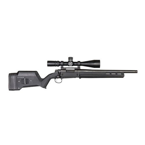 Magpul Remington 700 Hunter Stock to regulowana kolba z polimeru, kompatybilna z M-LOK, oferująca ergonomię i możliwość dostosowania długości oraz wysokości poduszki.