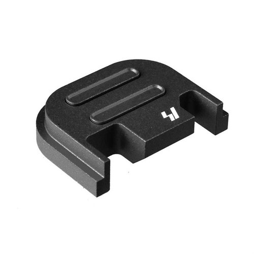 Slide Cover Plate V2 dla GLOCK® oferuje łatwy demontaż bez narzędzi dzięki przyciskowi, jest trwalszy od fabrycznego plastiku i pasuje do modeli 17-39 Gen 1-4.