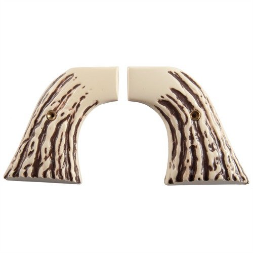 Repliki uchwytów do rewolwerów, które wyglądają i czują się jak prawdziwe rogi, kość lub kość słoniowa, dodając autentycznego stylu do Twojego rewolweru.