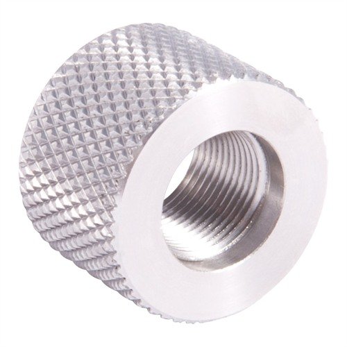 .920 BULL THREAD PROTECTOR 1/2-28 chroni gwinty lufy przed uszkodzeniami, łatwy w montażu, z chropowatą powierzchnią dla pewnego chwytu. Wykonany ze stali nierdzewnej.