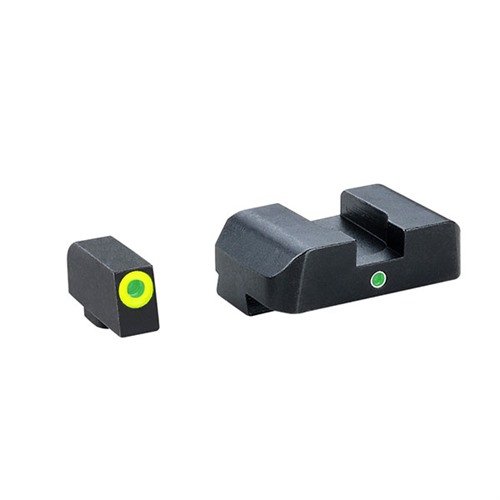 Zestaw PRO I-DOT Night Sight do Glock® zapewnia szybkie i intuicyjne celowanie, widoczny w każdych warunkach dzięki wstawkom Tritium i luminescencyjnym konturom.