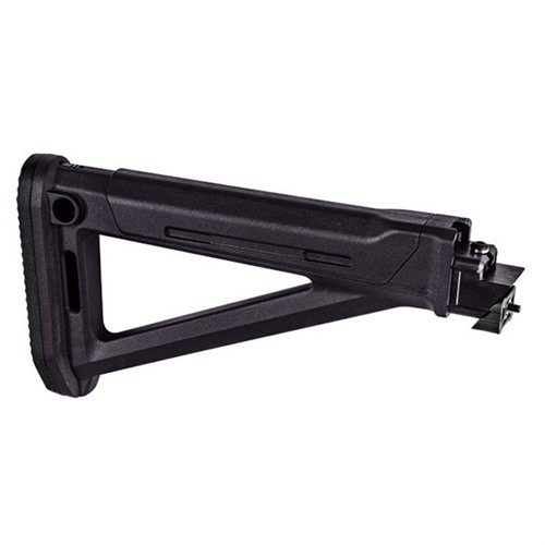 Magpul MOE AK Stock to zoptymalizowana, stała kolba do AK-47/74, oferująca miejsce na akcesoria, regulowane podparcie oraz amortyzujący gumowy pad.