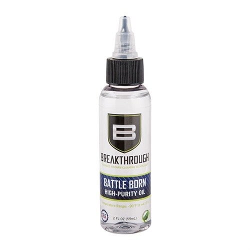 Battle Born High Purity Oil to ultra-czysty syntetyczny olej, który zapewnia maksymalne smarowanie i ochronę broni w ekstremalnych warunkach temperaturowych.