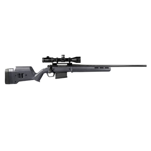 Magpul Hunter 700 LA to regulowana kolba z polimeru wzmacnianego, kompatybilna z Remington 700 LA, oferująca regulację długości i wysokości poduszki oraz M-LOK.