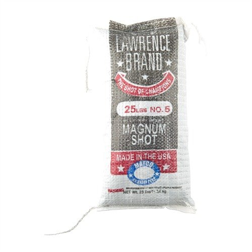 Lawrence Magnum Lead Shot #5 25 lbs to doskonały wybór dla strzelców, zapewniający ścisłe wzory i głęboką penetrację dzięki wysokotwardościowemu stopowi.