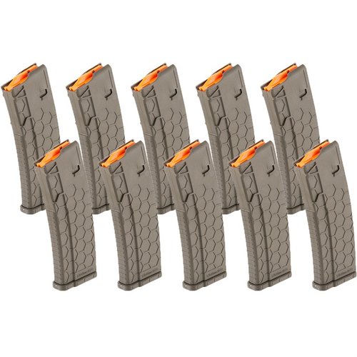 Magazynek Hexmag 15-rd do AR-15, wykonany z wytrzymałego polimeru, z systemem riser, kompatybilny z wieloma karabinami i łatwy w demontażu.