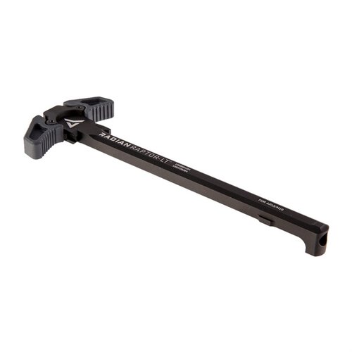Radian Weapons Raptor-LT Charging Handle zapewnia wytrzymałość i funkcjonalność, wykonany z 7075 aluminium, w pełni ambidextrystyczny, dostępny w trzech kolorach.